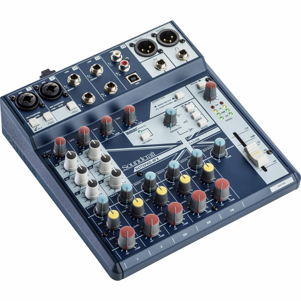 Soundcraft Notepad-8FX Small-Format Analog Mixing Console w/ USB I/O & Effects