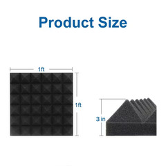 1 Ft. X 1 Ft. X 3 In. Sound Absorbing Panels Noise Absorbing Foam for Recording