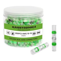 haisstronica 200PCS Solder Seal Wire AWG 18-16 Green, Green