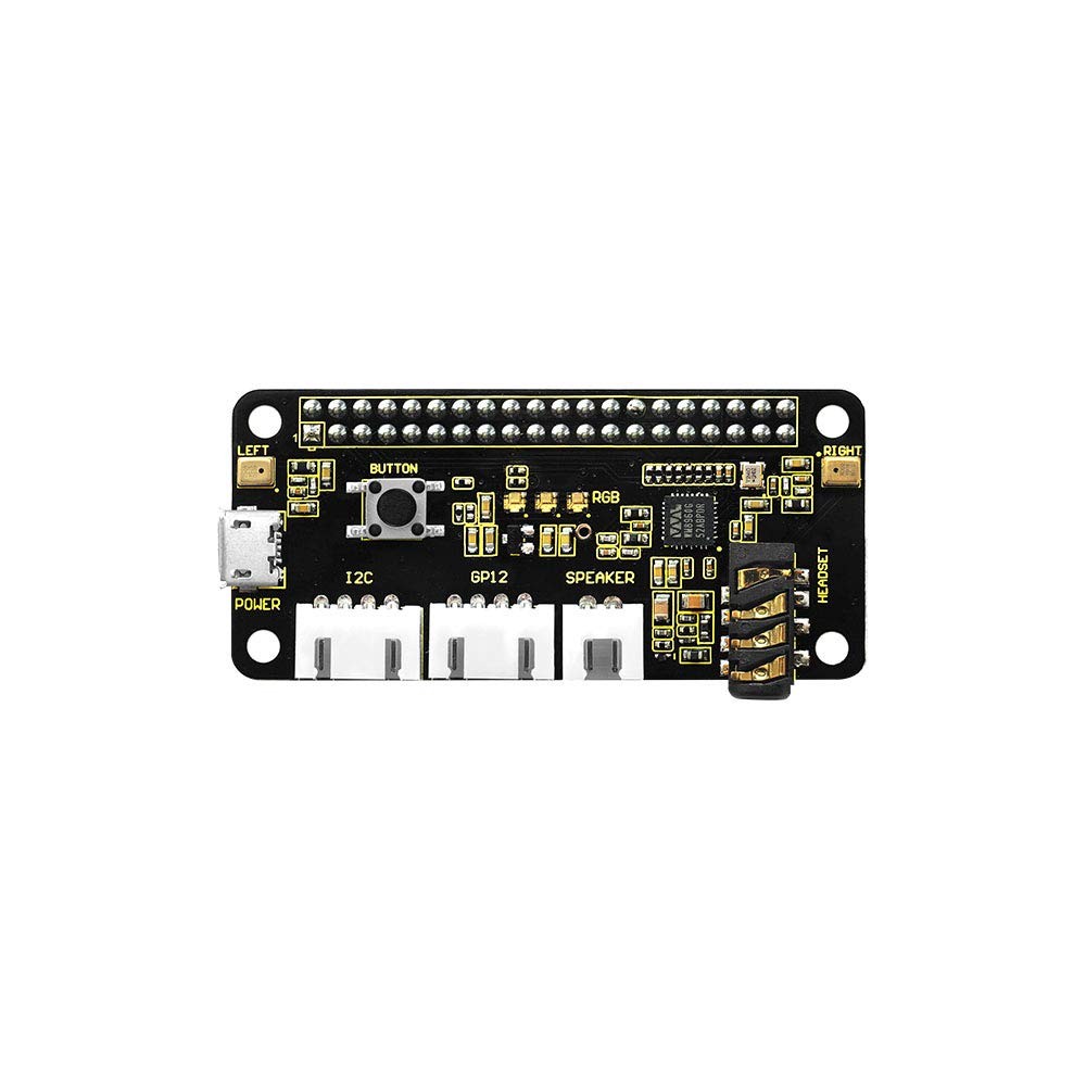 KEYESTUDIO ReSpeaker 2-Mic Pi HAT V1.0 for Raspberry 65mm x 30mm, Black