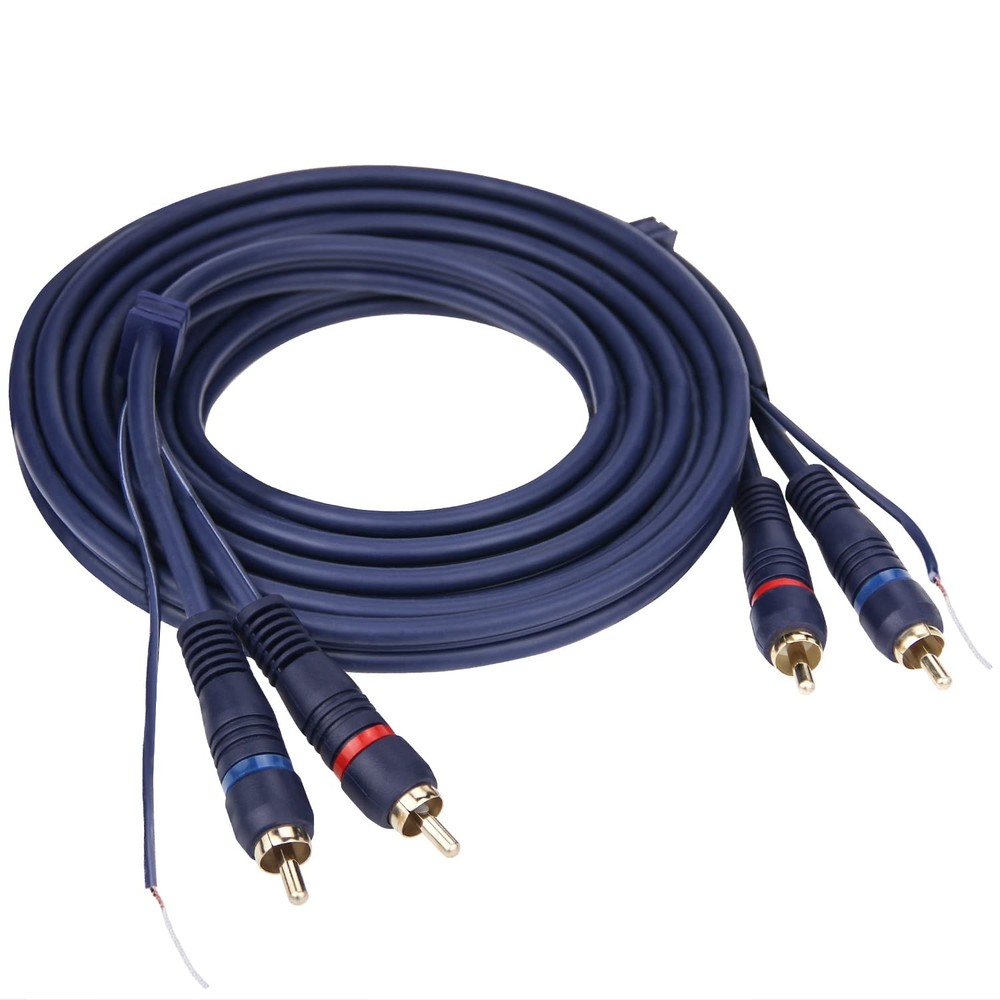RCA Cable with Ground Wire, 10ft Turntable Gold Plated 2RCA Male
