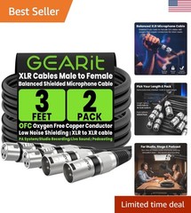 Balanced Shielded XLR Cables 3ft – High-Speed Copper Mic Cords for Sound Systems