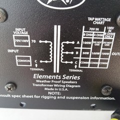 Peavey Elements 70/100V 100W Line Matching Transformer Pro Audio