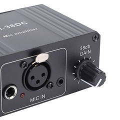 Microphone Preamp High Gain Adjustable For Professional Recording Black For