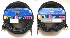 Pair (2pc) 50 feet long 1/4″ to Banana Plug 14-Gauge Speaker Audio Cable MUSYSIC