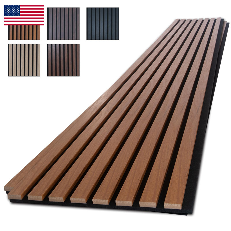 Neatiease Wood Panels For Wall 4-Piece 96 X 12.6 Soundproof Wood Slat Wall