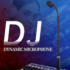 Professional Dynamic Gooseneck Microphone with XLR 16 Inch DJ Mic Podium