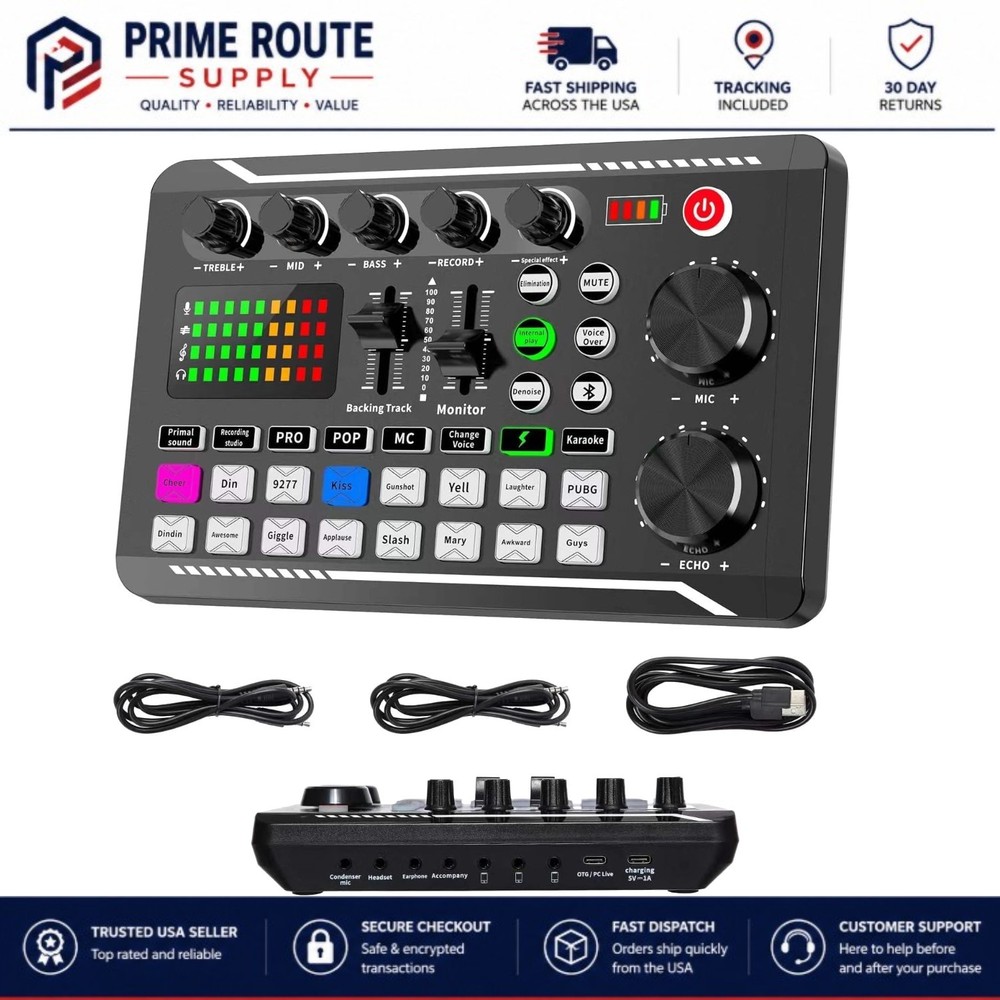 F988 Professional Audio Mixer: Voice Changer & Multi-Platform Compatibility