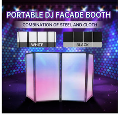 Portable DJ Facade Booth Foldable Cover Screen with White/Black Facade+Cloth