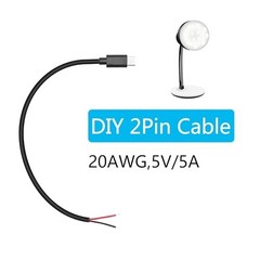 USB C to 2 Pin Bare Wire Open End Power USB Type C Male – 30cm/11inch (4Pcs)