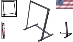 Versatile 12-Space Black Rack Stand for Musicians
