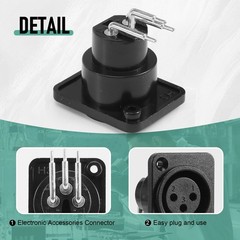 10pcs Black XLR 3pin Female Jack Panel Mount Chassis PCB Socket Connector A1I2