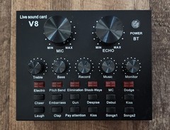 Live Sound Card V8 Audio Mixer with Microphone Echo and Voice Effects