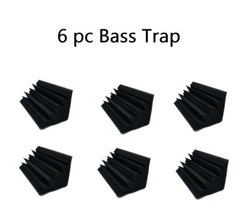 6 pcs Acoustic Foam Bass Trap Soundproof Corner Wall Studio Home 10x5x5 Black