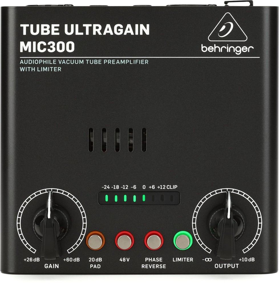 Behringer MIC300 Audiophile Vacuum Tube Preamplifier with Limiter
