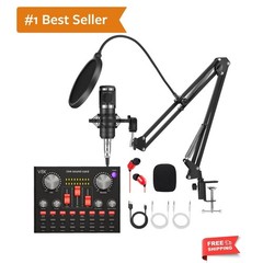 Podcasting Equipment Bundle, BM-800 Studio Kit with Voice Converter for Gamer…