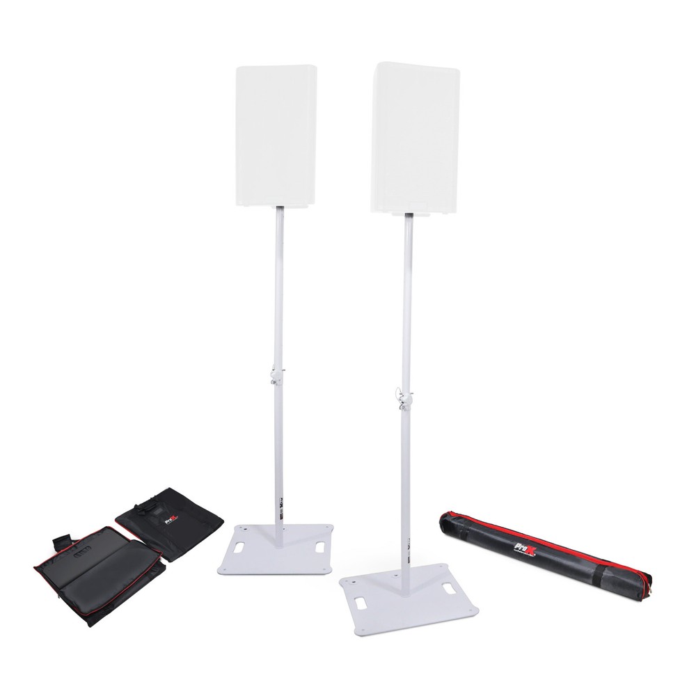 2 Prox Polaris Speaker or Lighting Adjustable stands -White with Carry Bags