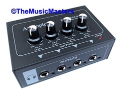 4 Channel HD Stereo HEADPHONE AMPLIFIER MIXER Audio Splitter Pro DJ Home Studio