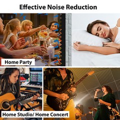 12~96Pcs Acoustic Wall Panels Studio Sound Noise Proofing Insulation Foam Black