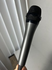 Wired Handheld/Stand-Held Microphone w/ On-Off Switch, 1/4 in TS Plug, Gray