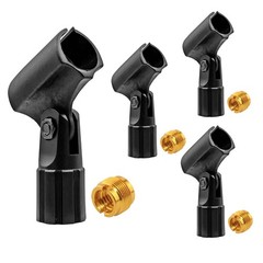 5 Core Pencil Microphone Clip Holder Black Angle Adjustable Slim Condenser Mic