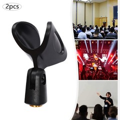 2PCS Universal 180° Microphone Clips Clamp Holder For Wired/Wireless Mic Stand