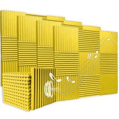 96PACK Acoustic Foam Panel Wedge Studio Soundproofing Sound Absorbing Wall Tiles