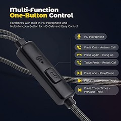 Earbuds Headphones with Microphone Pack of 5, Noise Isolating Wired Earbuds,