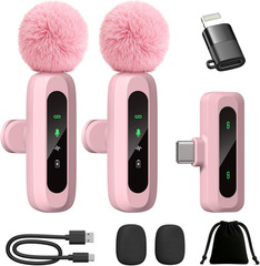 Upgraded Mini Microphone for Iphone Android/Ipad PC with LED Display, Wireless