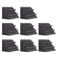8 Pack – Bass Traps Acoustic Foam Corner, 8“x8“x12“ Black Bass Traps Corne…