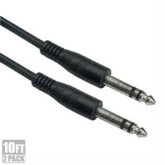 2x 10Ft 1/4″ 6.3mm TRS Male to Male Stereo DJ Speaker Instrument Guitar Cable