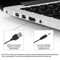 Mini USB Power Computer Speakers Stereo Full-Range 3.5mm Jack ,Fit PC Phpone