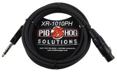10ft 1/4″ TRS Male to XLR 3-Pin Female Shielded Balanced PigHog Audio Cable