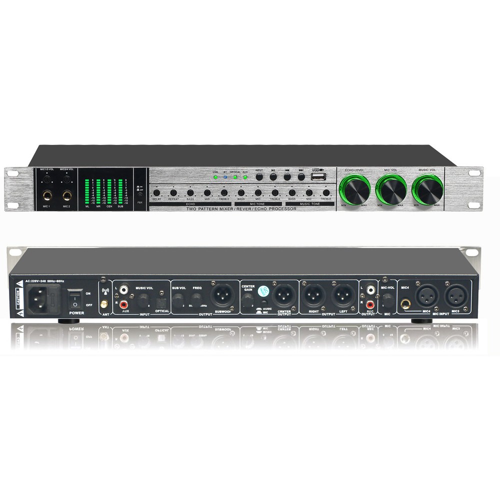 MiCWL X8 Digital Audio Effects Processor DJ Karaoke Player Mixer Reverb Echo USB