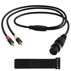 3-Pin XLR Female to 2 RCA Male Y Splitter Adapter Cable 4 Ft, Unbalanced Dual…