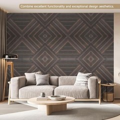 Acoustic Panels for Wall and Ceiling – 6 Pack 2’x2’x0.4″,Self Rustic Walnut
