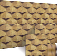 Wood-Pattern Self-Adhesive Acoustic Wall Panels, 6 Pack Soundproof Decor