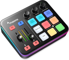 Gaming Audio Mixer, Audio Interface with Pro-Preamp, RGB, Bluetooth, 48V Phantom