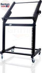 19U Rack Mount Rolling Stand (Studioz Prosteel Series) & Adjustable Mixer Platfo