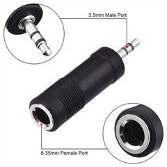 3.5mm Female to 6.35mm Male Headphone Audio Adaptor Microphone Connector