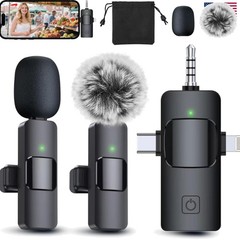 3-in-1 Wireless Lavalier Microphone with Noise Reduction – Crystal Clear Sound