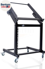 19U Rack Mount Rolling Stand (Studioz Prosteel Series) & Adjustable Mixer Platfo
