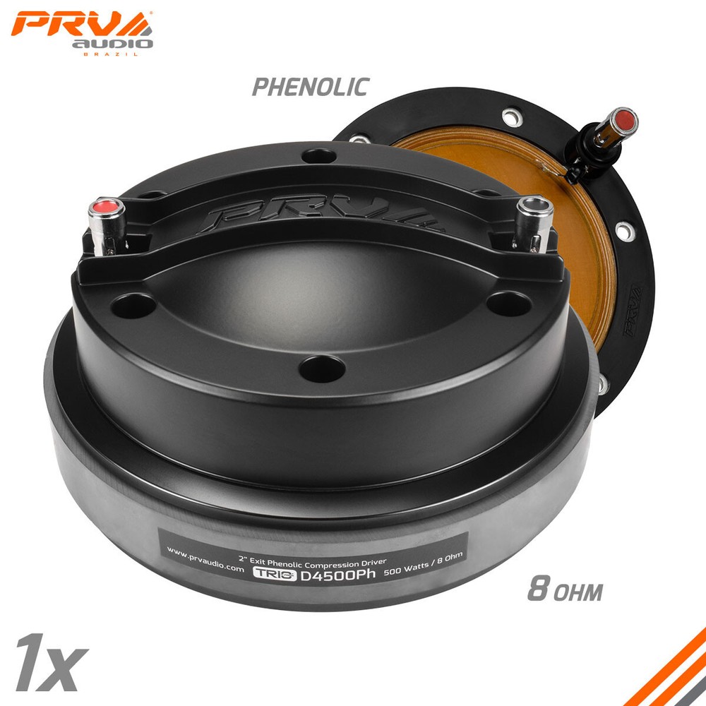 1x PRV Audio D4500Ph Phenolic Compression Driver 500 Watts 4″ Voice Coil 8 Ohm