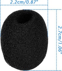 5 Pack Mini Lapel Headset Microphone Windscreen Foam Cover, Black | Mic Muffl…