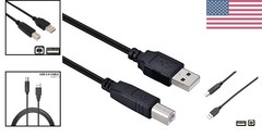USB B MIDI Cable USB 2.0 Cord Compatible for Focusrite Scarlett Solo 2nd Gen,…