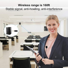 UHF Wireless Headset & Handheld Microphone 2-in-1, 160Ft Range, Rechargeable for