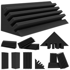 TroyStudio Bass Traps – 12 Pcs 4 X 4 X 12 Inches 12 Pcs, Interval, Black