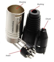 XLR 5-Pin Male Solder Type Silver/Black Metal Connector, CN-A52S