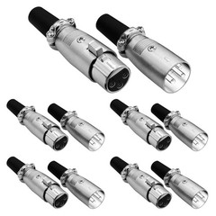 10x/Set XLR 3-Pin Female Male Audio Mic Microphone Adapter Cable Connector Plug