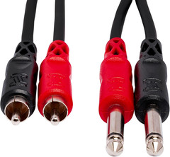 CPR-202 Stereo Interconnect, Dual 1/4 Inch TS to Dual RCA, 6.5 Feet